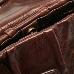 Prada Dark Brown Cervo Animalier Leather Satchel