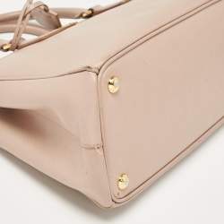 Prada Light Pink Saffiano Lux Leather Small Galleria Double Zip Tote