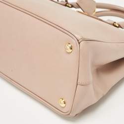 Prada Light Pink Saffiano Lux Leather Small Galleria Double Zip Tote