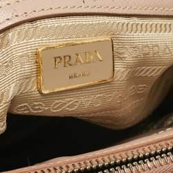 Prada Light Pink Saffiano Lux Leather Small Galleria Double Zip Tote