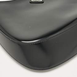 Prada Black Glossy Leather Cleo Hobo