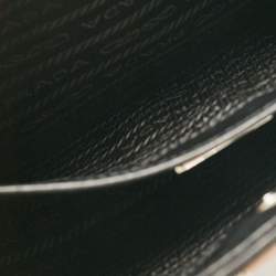 Prada Black Glossy Leather Cleo Hobo