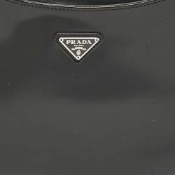 Prada Black Glossy Leather Cleo Hobo