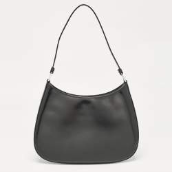 Prada Black Glossy Leather Cleo Hobo