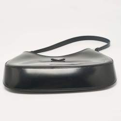 Prada Black Glossy Leather Cleo Hobo