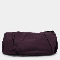 Pre Owned Prada Purple Satin Raso Pleated Clutch