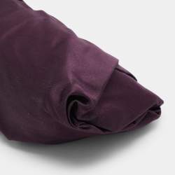 Pre Owned Prada Purple Satin Raso Pleated Clutch