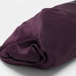 Pre Owned Prada Purple Satin Raso Pleated Clutch