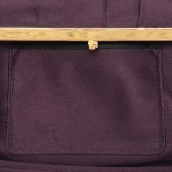 Pre Owned Prada Purple Satin Raso Pleated Clutch