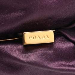 Pre Owned Prada Purple Satin Raso Pleated Clutch