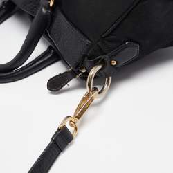 Pre Owned Prada Black Leather and Nylon Buckle Shoulder Bag