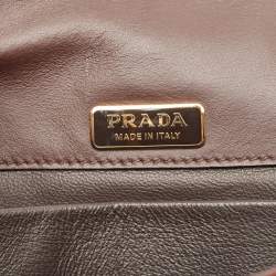 Pre Owned Prada Brown Velvet Pionniere Saddle Bag