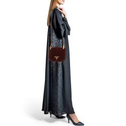 Pre Owned Prada Brown Velvet Pionniere Saddle Bag