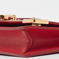Prada Red Saffiano Leather Cahier Wallet on Chain