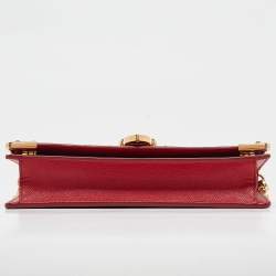 Prada Red Saffiano Leather Cahier Wallet on Chain