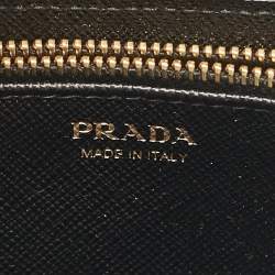 Pre Owned Prada Black Saffiano Leather Phone Crossbody Bag