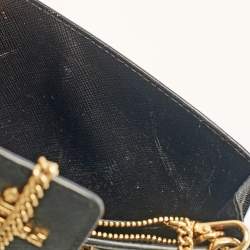 Pre Owned Prada Black Saffiano Leather Phone Crossbody Bag