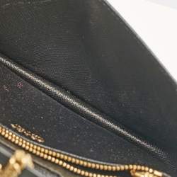 Pre Owned Prada Black Saffiano Leather Phone Crossbody Bag