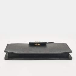Pre Owned Prada Black Saffiano Leather Phone Crossbody Bag