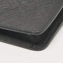 Pre Owned Prada Black Saffiano Leather Phone Crossbody Bag