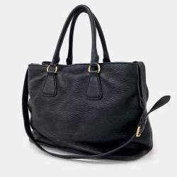 Pre Owned Prada Vitello Dino Tote and Shoulder Bag