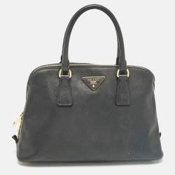 Prada Black Saffiano Leather Medium Promenade Bag