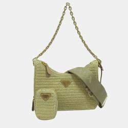 Prada Yarn Raffia Effect Crochet Re-Edition 2005 Shoulder Bag