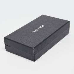 Pre Owned Prada Black Saffiano Metal Leather Bow Continental Wallet