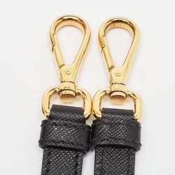 Pre Owned Prada Black Saffiano Lux Leather Small Double Zip Tote