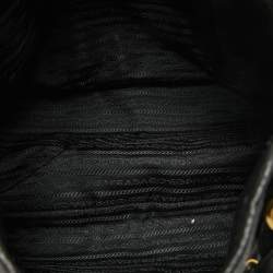 Pre Owned Prada Black Tessuto Nylon and Leather Buckle Tote