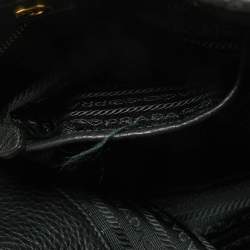 Pre Owned Prada Black Tessuto Nylon and Leather Buckle Tote