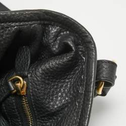Pre Owned Prada Black Tessuto Nylon and Leather Buckle Tote
