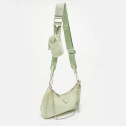 Prada Light Green Leather and Nylon Re-Edition 2005 Bag
