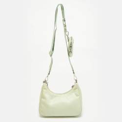 Prada Light Green Leather and Nylon Re-Edition 2005 Bag