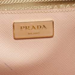 Prada Dusty Pink Saffiano Lux Leather Medium Double Zip Tote