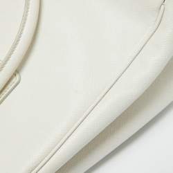 Prada White Saffiano Leather Medium Galleria Double Zip Tote