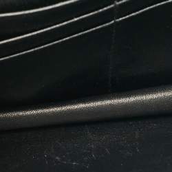 Pre Owned Prada Black Leather Logo Wallet On Chain