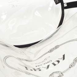 Prada Black/Clear PVC and Canvas Logo Beach Tote