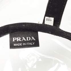 Prada Black/Clear PVC and Canvas Logo Beach Tote
