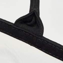 Prada Black/Clear PVC and Canvas Logo Beach Tote