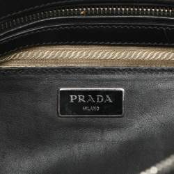 Prada Beige Canvas and Leather City Stitch Double Zip Tote