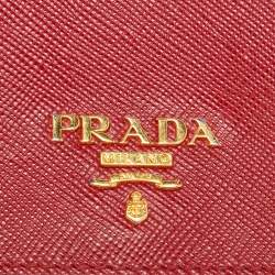 Prada Red Saffiano Leather Card Holder