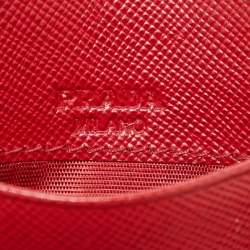 Prada Red Saffiano Leather Card Holder