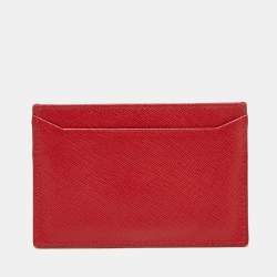 Prada Red Saffiano Leather Card Holder