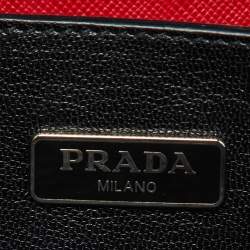 Pre Owned Prada Red Saffiano Lux Leather Mini Sound Flap Crossbody Bag