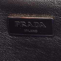 Prada Blue Saffiano Lux Leather Sound Clutch