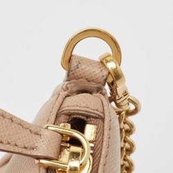 Pre Owned Prada Beige Saffiano Lux Leather Re-Edition 2000 Bag