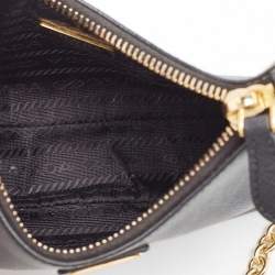 Pre Owned Prada Black Saffiano Lux Leather Mini Re-edition Bag