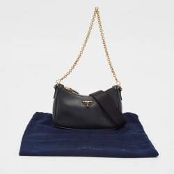 Pre Owned Prada Black Saffiano Lux Leather Mini Re-edition Bag
