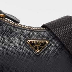 Pre Owned Prada Black Saffiano Lux Leather Mini Re-edition Bag